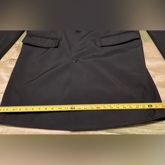 Perry Ellis Men's Large Black Trench Coat Vintage - Picture 7 of 11